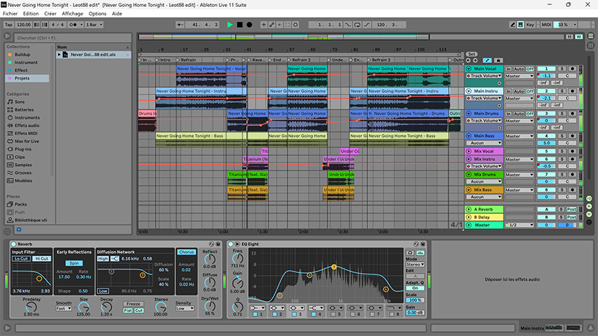 Vue session dans Ableton Live, du mix que vous pouvez écouter via le bouton ci-dessous.
